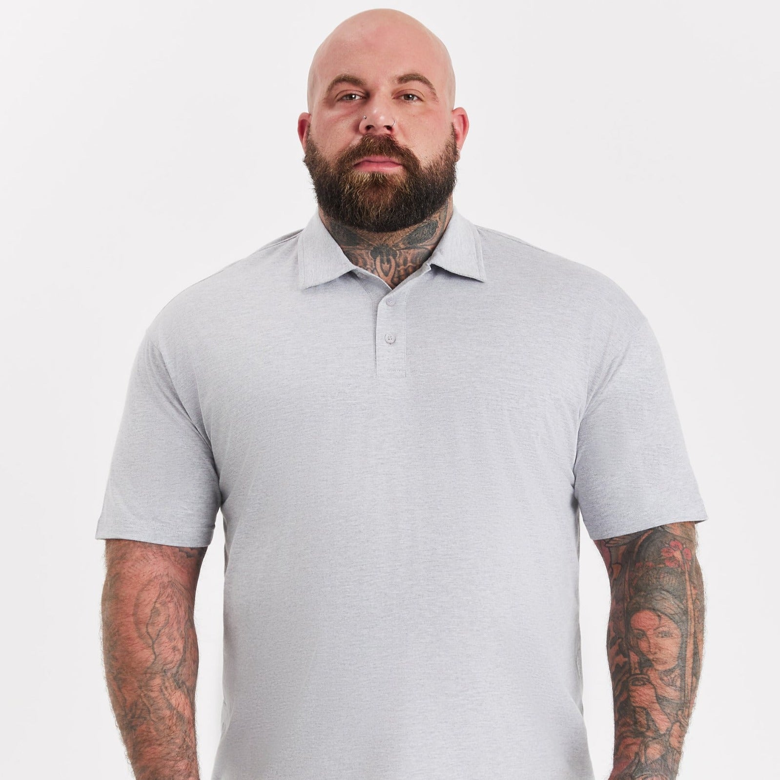 Load image into Gallery viewer, Heather Grey Polo