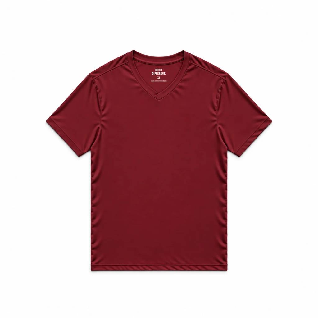 Burgundy V-Neck T-Shirt