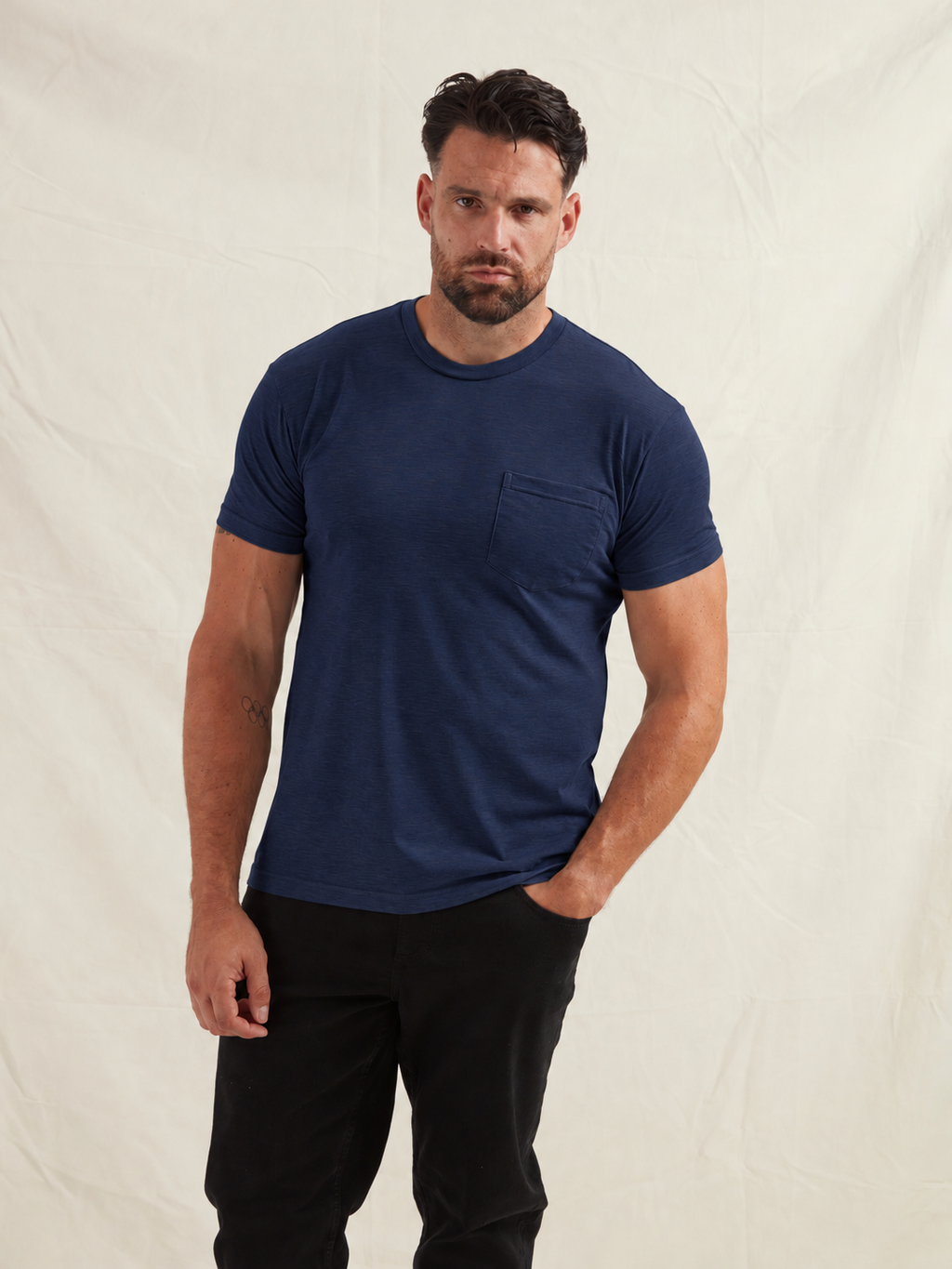 Navy Pocket Crew Neck T-Shirt