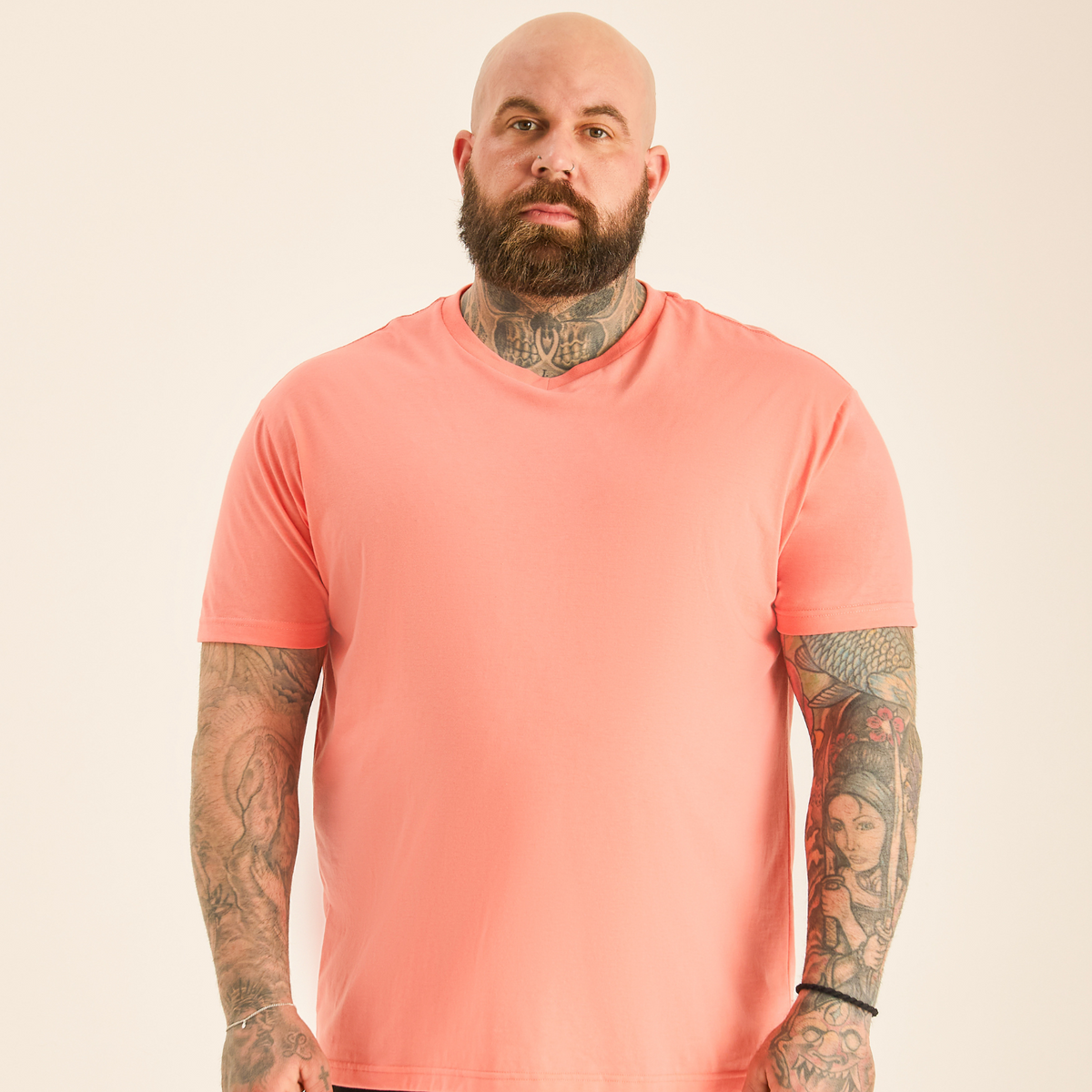 Peach V-Neck T-Shirt