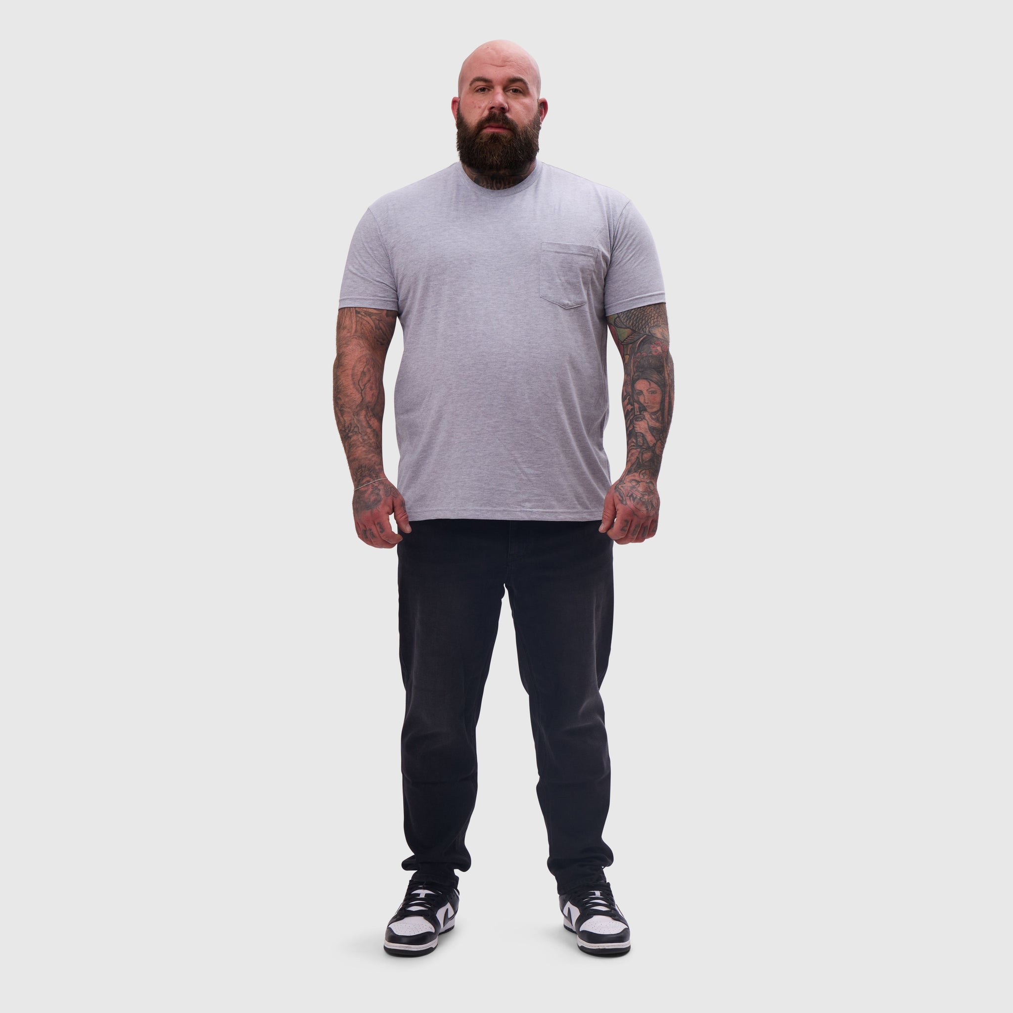 Load image into Gallery viewer, Heather Grey Pocket Crew Neck
