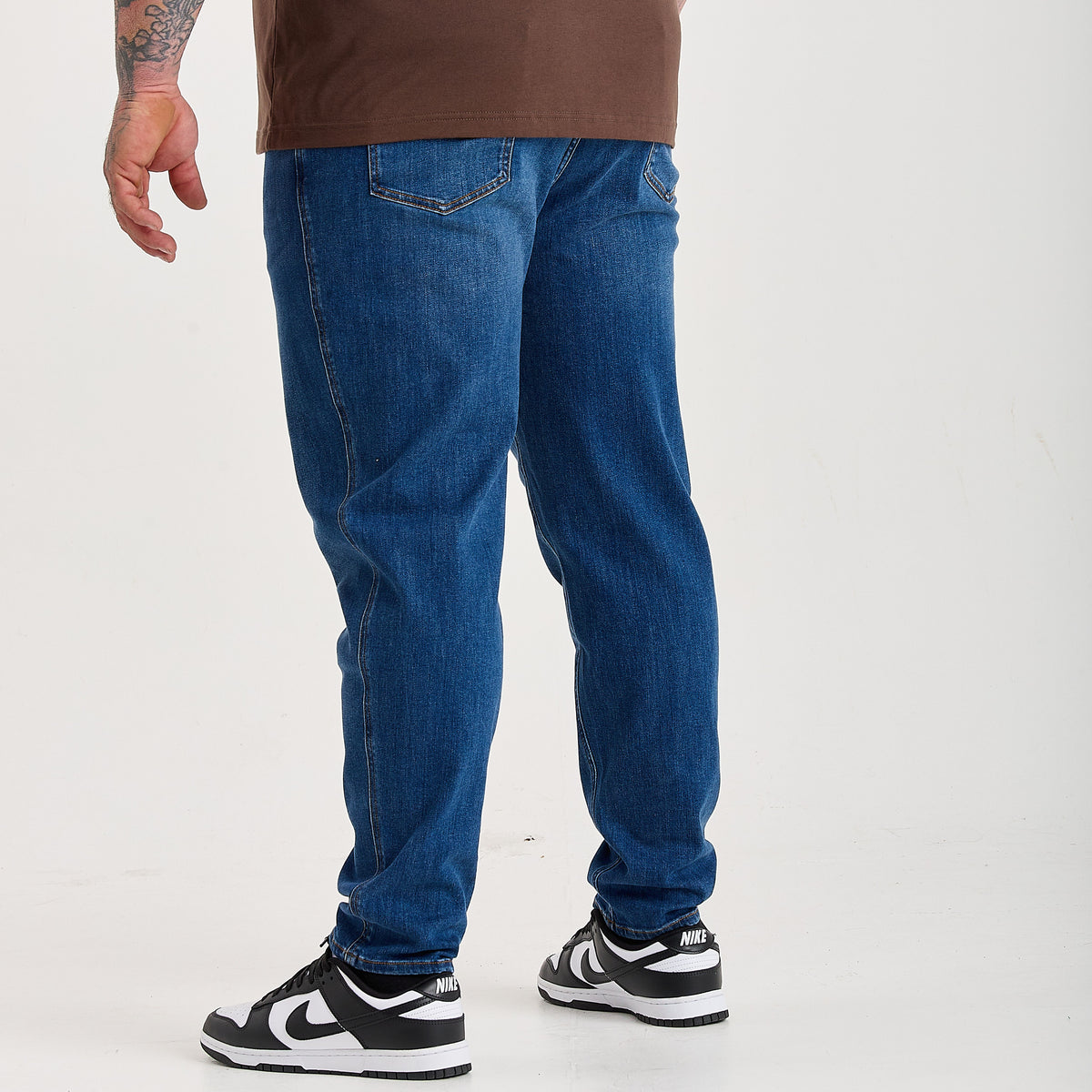 Blue Pull-On Athletic Taper Jeans
